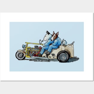 Bull Terrier Bikers Posters and Art